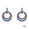 Kenjie Iridescent Electroplated Classic Hoop Earrings for Women - Colorful Punk Retro Style.
