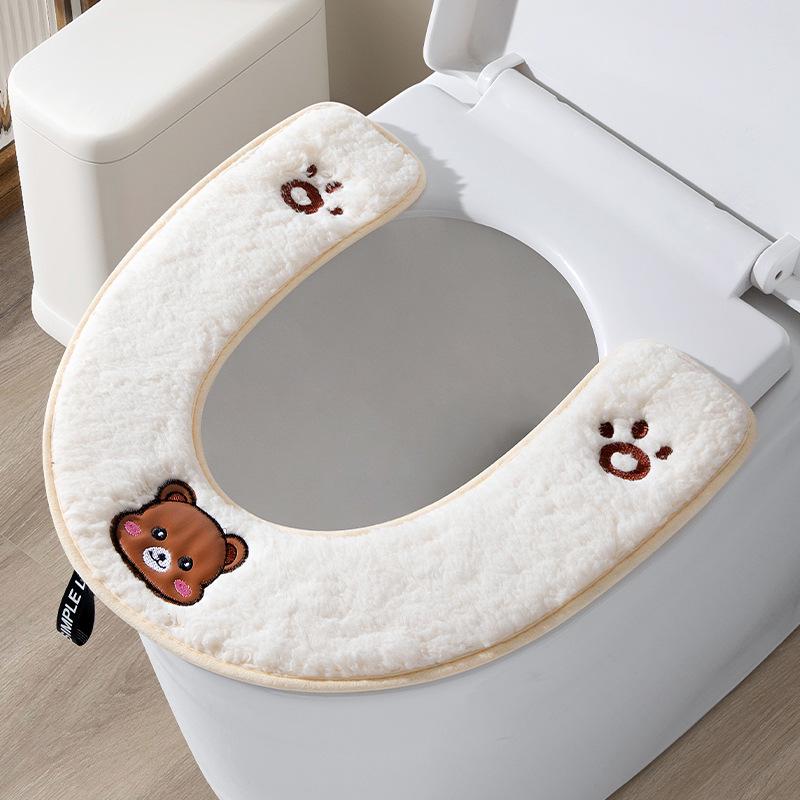 2025 All-Season Plush Toilet Seat Cushion: Universal, Thickened, Velcro Pad for Winter Comfort