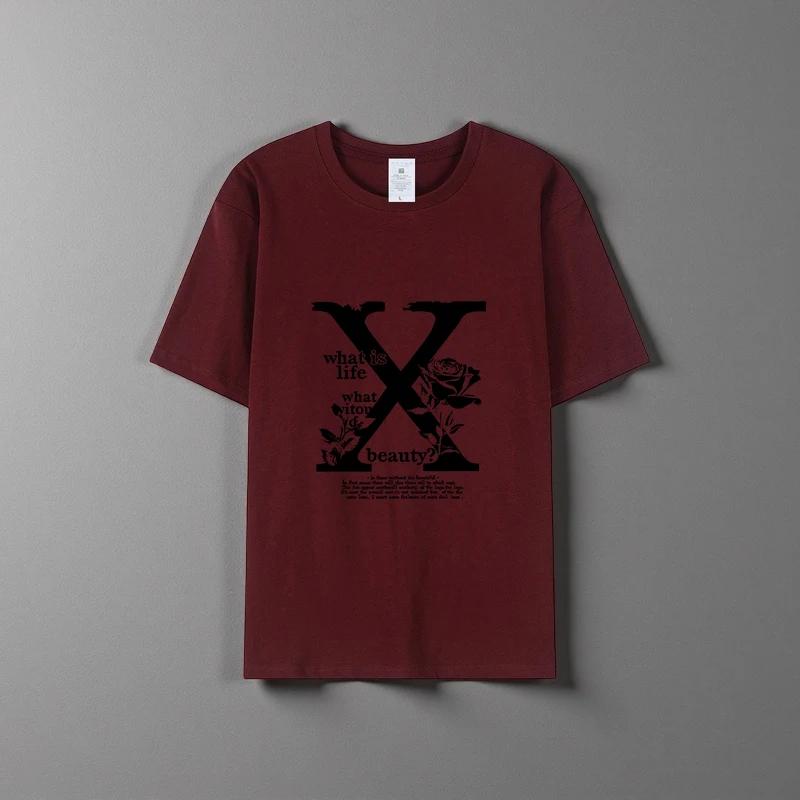 Sommer neues Unisex vielseitiges reines Baumwoll-T-Shirt modisches lässiges Rundhals-Oberteil atmungsaktive lockere Passform Print Kurzarmhemd