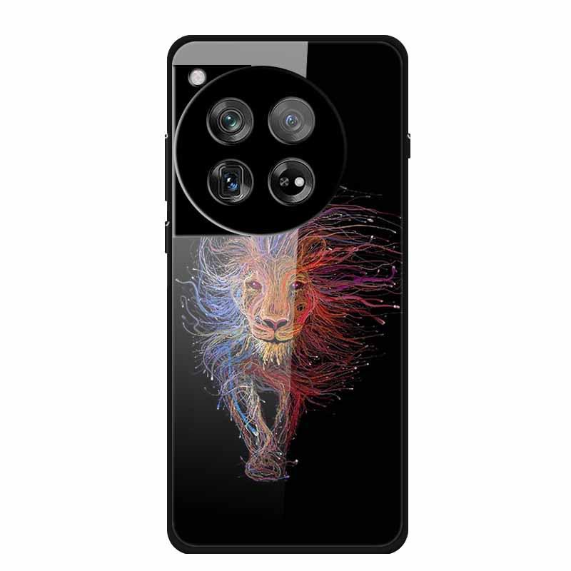 Personalized Seven-Colored Tempered Glass Phone Case for OnePlus 12 - Unisex