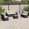 VidaXL Garden Lounge Set with Cushions 8 Pcs, Patio Sofas, Patio Furniture Set, Outdoor Furniture, Black 3225881