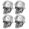 4Pcs Set Helmet Skull Type Tire Valve Stem Caps with Rubber Ring Universal for Cars Bikes SUVs Trucks Bicycle Motorcycle