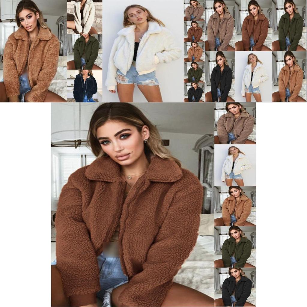 Gemütliche und modische Damen warme Teddybär-Taschen flauschige Fleece-Pelzjacke Mantel