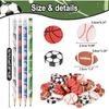 Goldge 48 Sports Pencils for Kids and 48 Pcs Erasers, Baseball Soccer Basketball Pencils #2, Fun Pencils Erasers, Birthday Pencils, School Office
