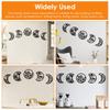5Pcs Moon Phase Wall Hanging Decor Art Above Bed 10.6" H Boho Moon Phase Wood Wall Pediment Ornament for Living Room Bedroom