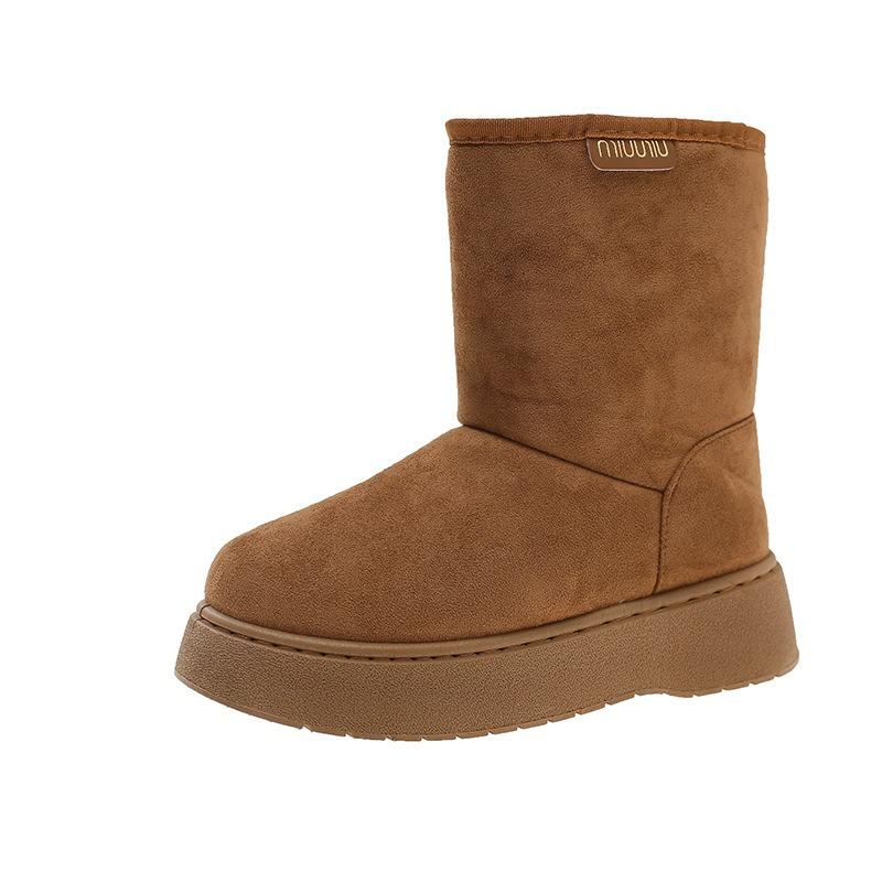 Winter new snow boots women's large size basic classic casual mid-tube cotton boots women's