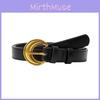 Vintage Crescent Waist Belt For Women With Alloy Buckle And Retro Fan Shape For Fashionable Office Style