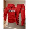 Pattern Printed Hooded Sweatshirt Men's Suit Versatile Sports Pants Hip Hop Street Casual Sports Trend Two Piece Set