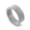 Hip Hop Stainless Steel Couple Ring Fashion Mesh Patterned Rings Simple Wedding Bands Women Men's Party Jewelry