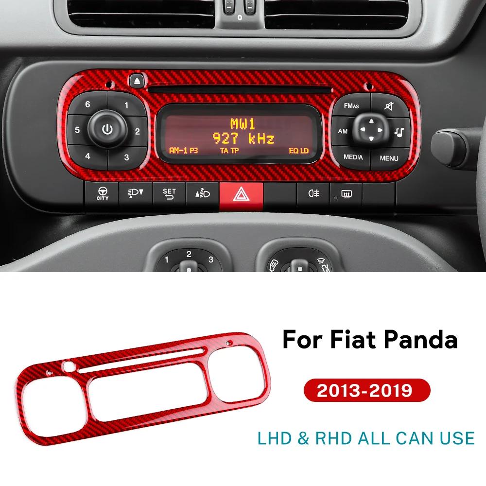 Real Soft Carbon Fiber Sticker For Fiat Panda 2013-2019 2020 2021 2022 2023 2024 2025 LHD RHD Car Central Control Screen Trim