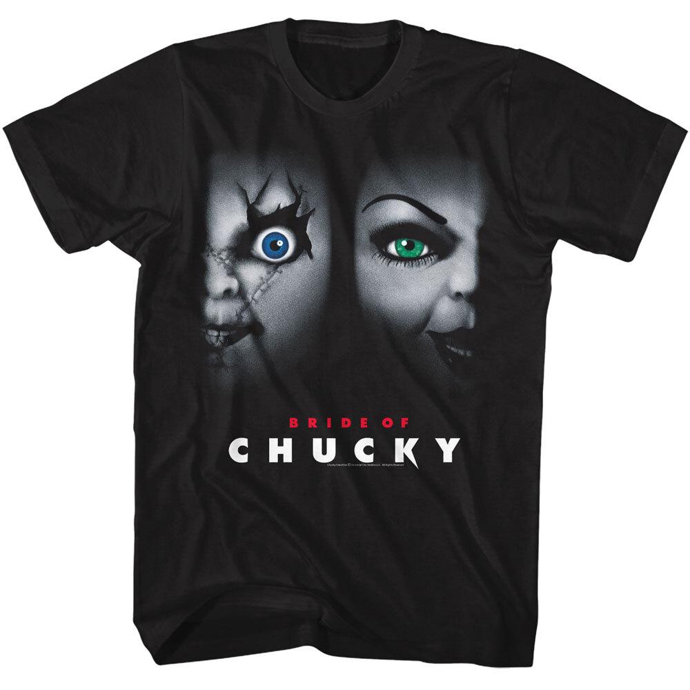 Chucky Horror Movie Men s T Shirt Bride of Poster Scary Black Cotton Merch Unisex T-Shirt S