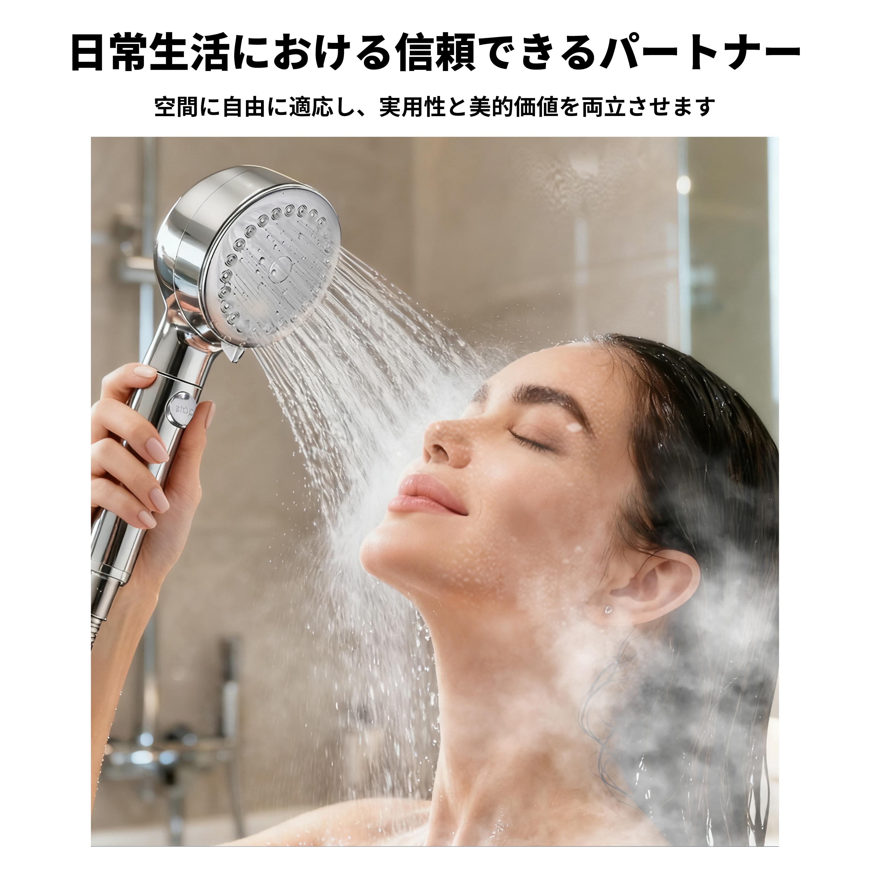 YEETE 3-Function Rainfall Shower Head with Pause Button & Filter - High Pressure Wall Mount for Spa/Hotel/Home Use (as the picture,ABS Plastic)
