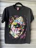 Rayton Playeras Dia De Los Muertos Painted Skull Black T-Shirt Men's M