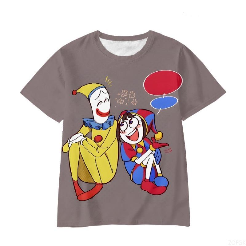 Trendiges Mädchen Zirkus Serie Kurzarm Casual Rundhals T-Shirt Sommer Kinderbekleidung