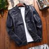 Men's Large Size Leather Jacket, Men's Autumn Stand Collar Leather Jacket, Men's Trendy Leather Jacket, Men's