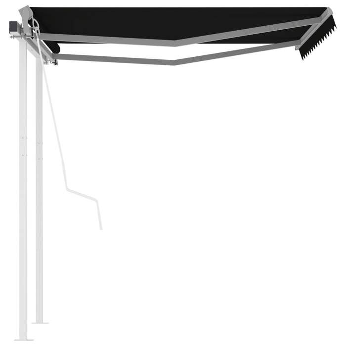 VidaXL Automatic Retractable Awning and Posts 3.5x2.5 M Anthracite 3069929