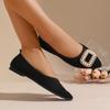 Elegant Flat Bottom Commuter Women's Shoes Soft Sole Rhinestone Design Flats Women's Single Shoes Comfortable All Day Wear Flats