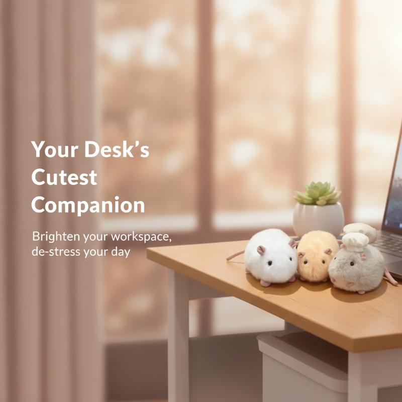 Fluffy Kawaii Hamster Plush Toy Cute Soft Stuffed Animal Rat Doll Stress Relief Christmas Gift For Kids Family Home Decor
