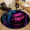 Jinx Pattern Round Rug, Indoor/Outdoor Mat, for Picnic, Gameroom, Bedroom, Office, Living Room, Home Decor Carpet, Birthday Gift