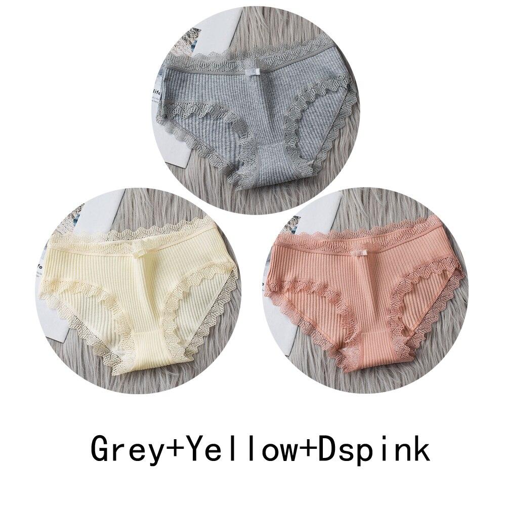 3PCS/lot Cotton Panties Women Comfortable Underwears Sexy Middle-Waisted Underpants Female Lingerie Big Size Ladies Briefs