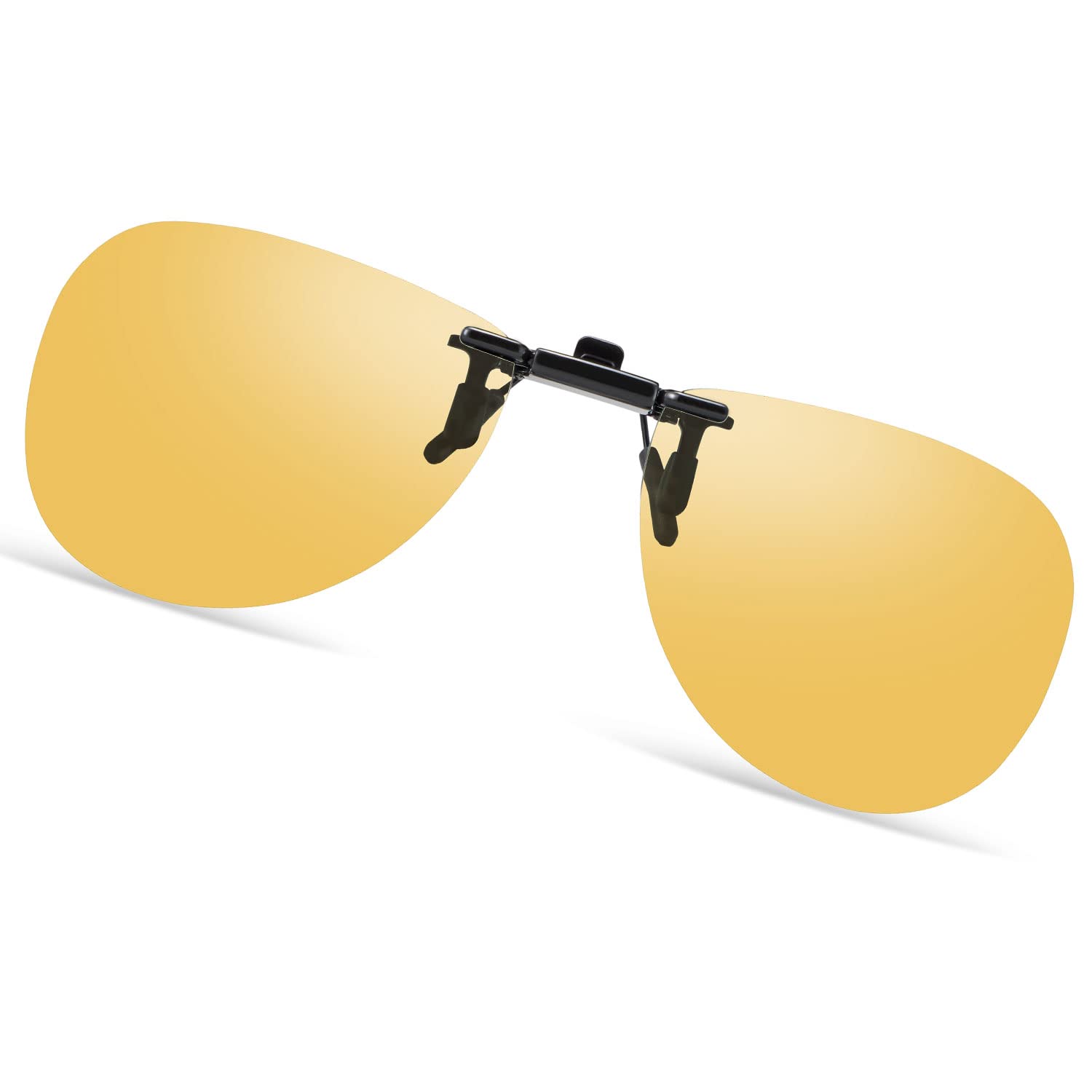 [SOXICK] Clip-on Sunglasses, Polarized, Yellow, for Night Driving, Flip-up Style, UV Protection, for Night Driving, Clip-on Sunglasses, Attaches to