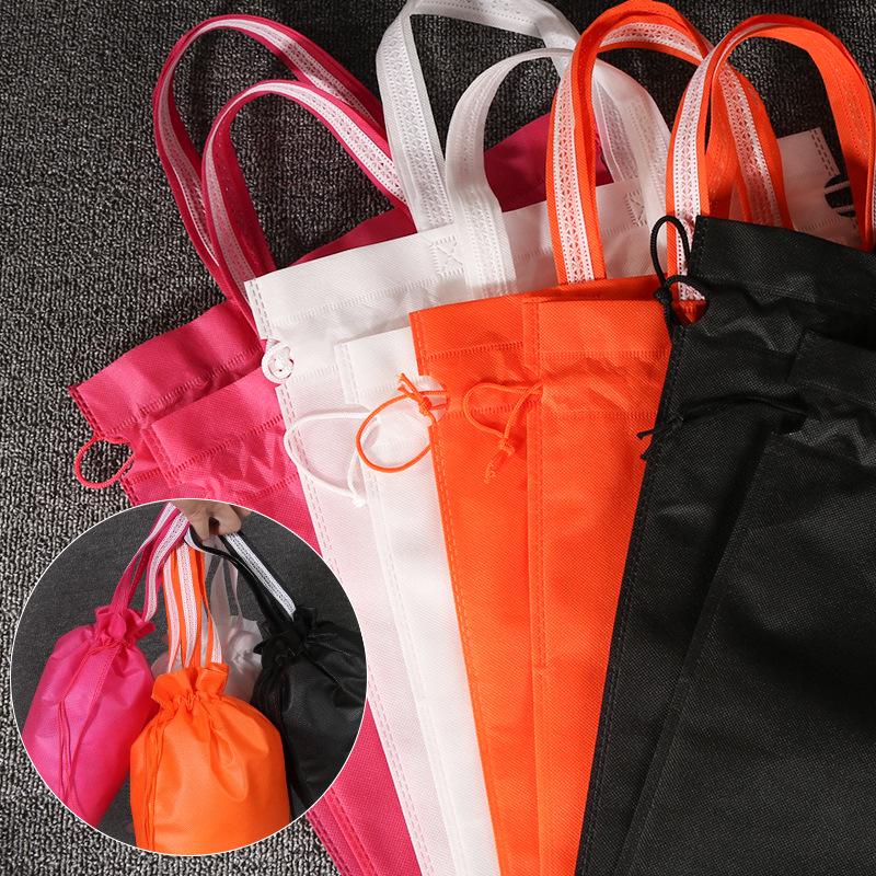 Non-Woven Drawstring Dustproof Tote Bag - Small, Customizable Logo, Double Drawstring for Toys & Shoes