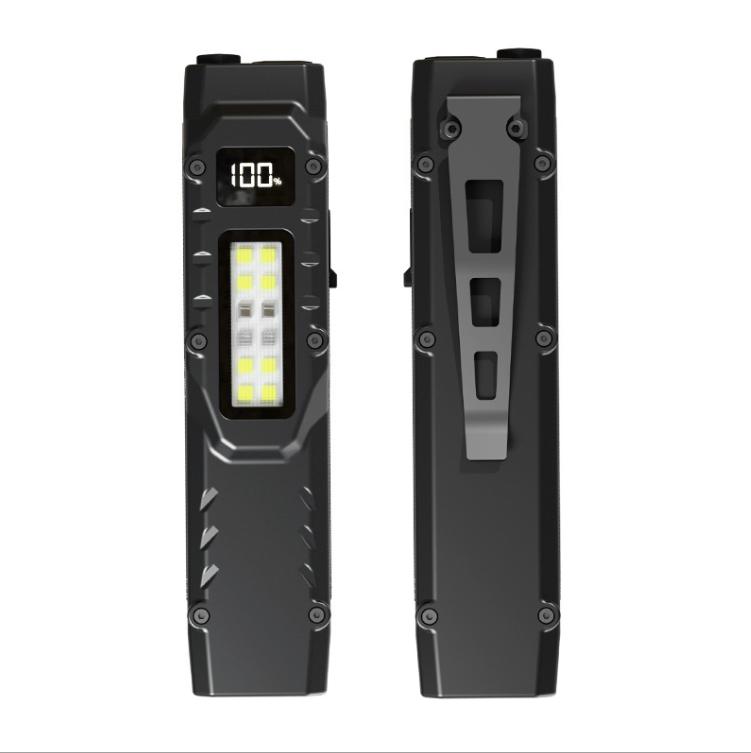 Portable EDC Flashlight 800 Lumens USB Rechargeable Tactical Flashlight  Waterproof Led COB Work Light for Camping Emergency