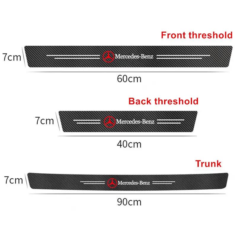 XKD1   1/4/5Pcs Carbon Fiber Car Door Sill Protector Stickers For Mercedes Benz CLS A200 GLK CLK A260 GLC Interior Mouldings MKTTZ-BENN