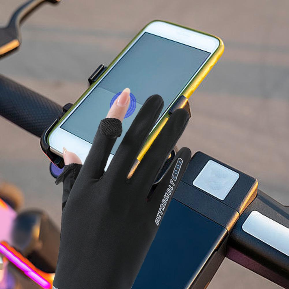Lady Sunscreen Ice Silk Gloves Fishing Gloves Thin Motorcycle Gloves Breathable for Golf Driving Riding Fishing Hiking for Women