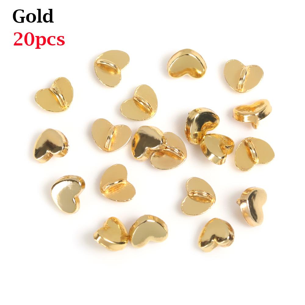 20/40pcs 5mm Mini Button DIY Doll Clothes Metal Printed Buckle Heart Pattern Buckles for 1/6 Doll Clothing Sewing Accessories