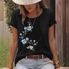 T-shirt Short Sleeved Women's Floral Print Round Neck Loose Short Sleeved T-shirt