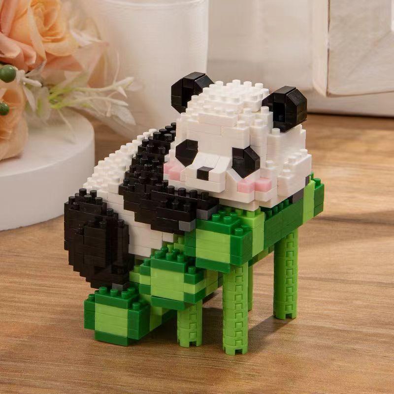 Mini Cute Creative Panda Micro Building Blocks 3D Diamond Model Animals Bricks DIY City Construction Toys for Children Kids Gift