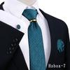 Men's Tie, Pocket Square, and Cufflinks 4-Piece Set - Cashew Flower Design, High-End Feel, 8cm Tie