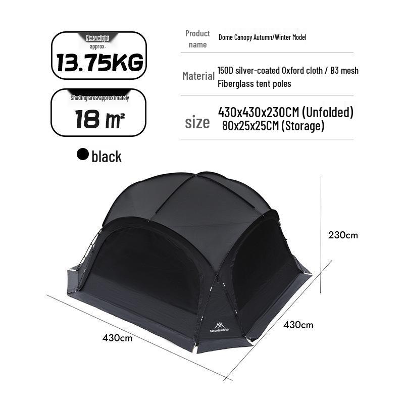 Bergkuppel Campingzelt: Großes Outdoor-Vordach für mehrere Gäste, ideal für Campingplätze und Selbstfahrer-Touren.