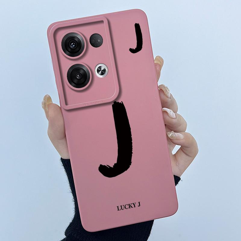 For OPPO Reno 8 Pro 5G Reno8 Reno8 Pro Plus Shockproof Phone Case Lucky Initial Letter Casing Silicone Soft Matte Back Cover