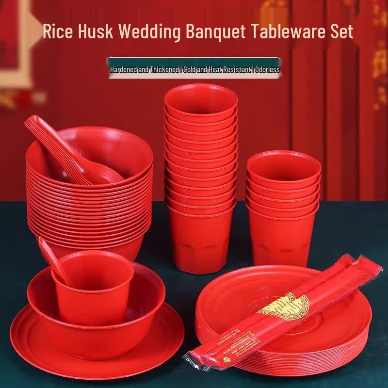 Bozhenjiangchu Disposable Rice Husk Tableware Set