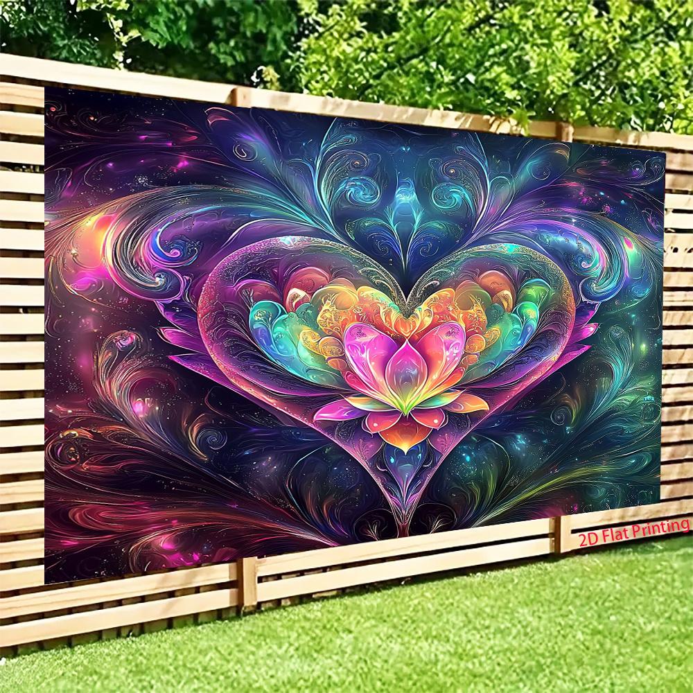 2D Plane, Lotus Heart-shaped Background Fabric, Vivid and Dreamy, Suitable for Party Decoration, Polyester Fiber