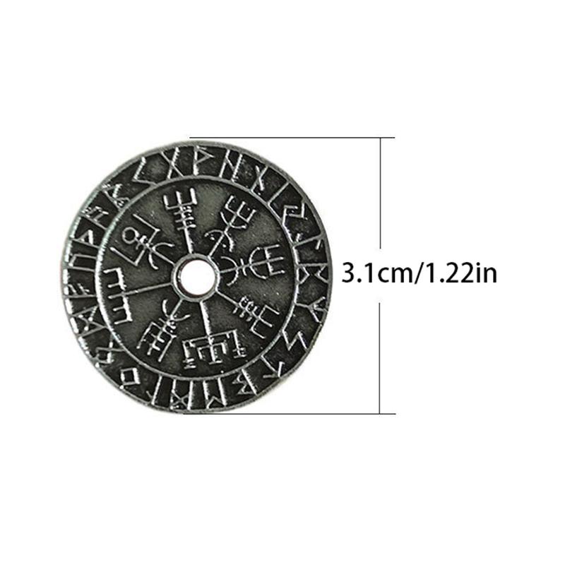 Personality Trend Vintage Viking Rune Compass Pendant Necklace Jewelry High Quality Metal Amulet For Men Accessories Gift