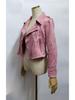 European and American Asymmetrical Zipper Suede Short Jacket