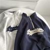 American Vintage Letter Embroidered Loose Fit Pullover Hoodie For Casual Women