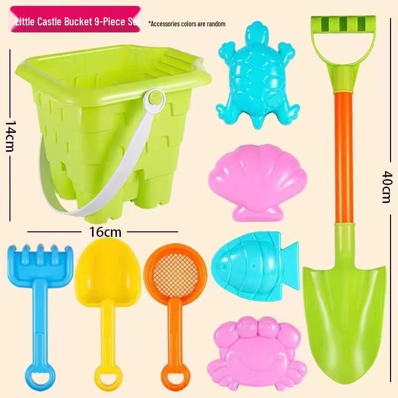Набор пляжных игрушек для детей: Лопата, ведро и инструменты для строительства замка