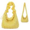 [Bagging] Kobe Liberal Adjustable Popcorn Bag, Waffle Design, Women's, Crossbody Shoulder Bag, A4 Size, Korean Style, CK2505 (Yellow)