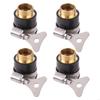 1/4inch Brass Tap Connector Kits Heavy Duty Construction Adapter Set of 4 For Garden Irrigation with Secure Fixing Clip X3UC