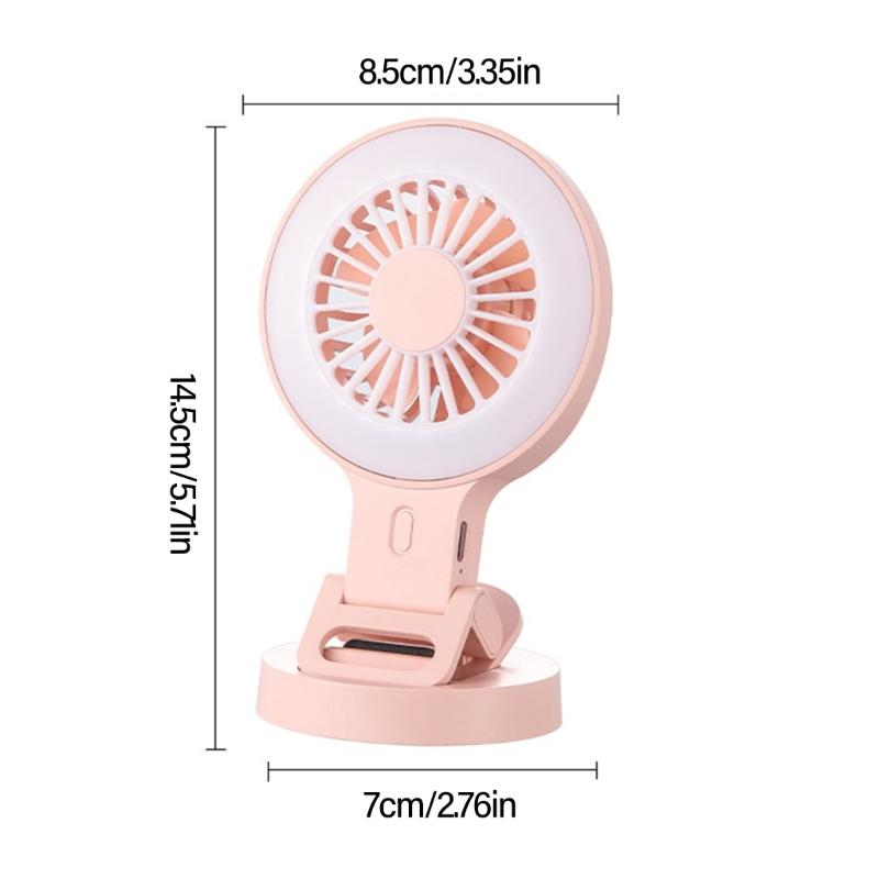 Portable USB Charging Desk Fan With Phone Holder And Three Speed Setting Suitable For Camping Photography Mobile Devices