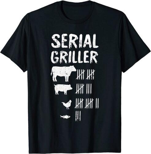 NEW LIMITED Serial Griller Fathers Day Funny Grilling Grill BBQ Master TShirt S