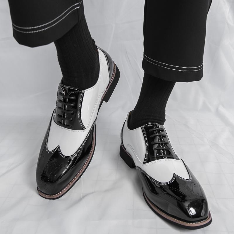 Fashion Fashion Men Dress Shoes Formal Business Dating Party Oxford Shoes Brand Leather British Style Lace-up Comfortable Pointed Shoes