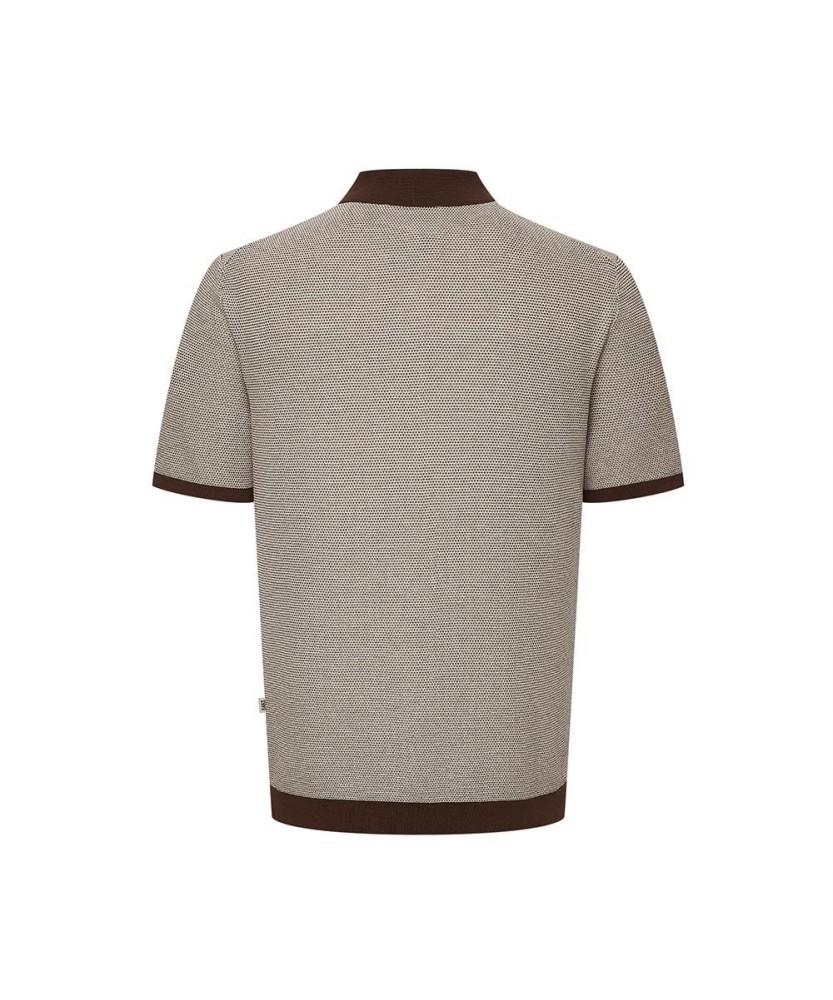 Dagseusyeocheu Care Cotton Blend Honeycomb Texture Contrast Collar Knit_Dms1Swts104W1