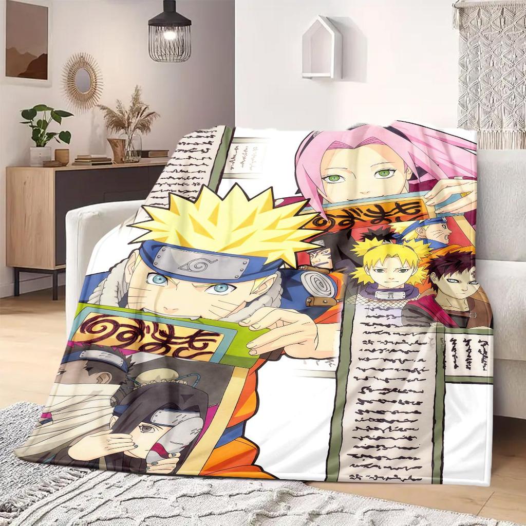 Naruto Anime Print Blanket Warm Comfortable Flannel Blanket Suitable for Bedrooms, Sofas, Beds, Chairs, Picnics, Travel