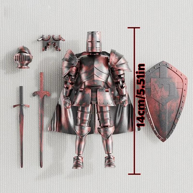 Medieval Knight Action Figure 3D Printed Knight Collection Exquisite Medieval Statue Desk Decoration for Families, Lovers Gifts