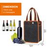 6 Bottles Wine Tote Bag Reusable Travel Felt Insulated Tote Bags Wine Bottle Carrier for Barbecue Camping Travel Picnic